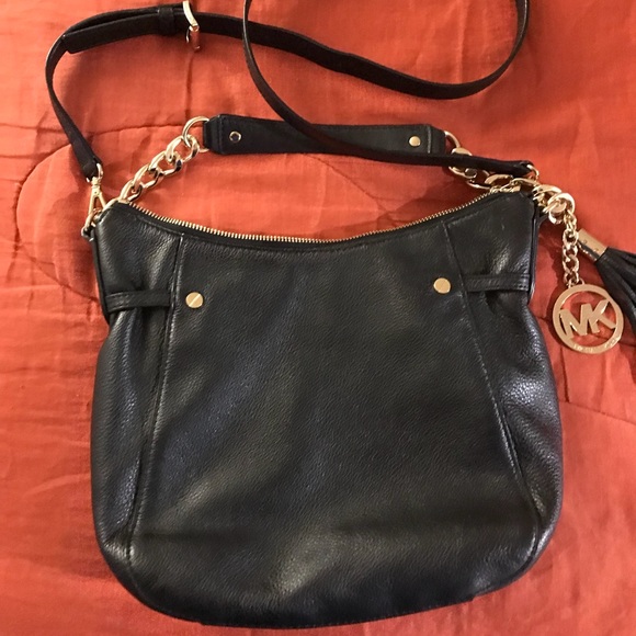 michael kors black pebbled leather bag